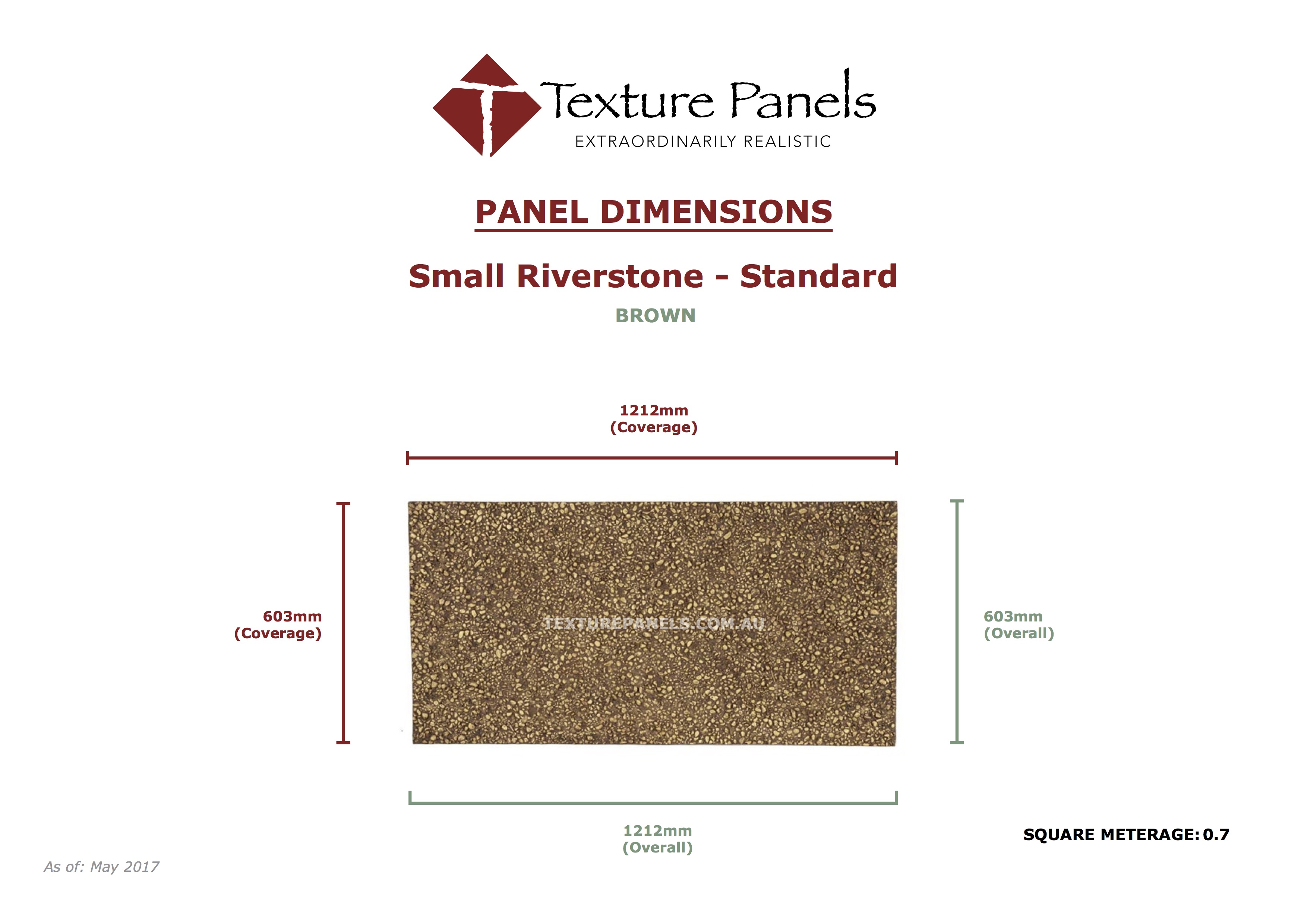 Small Riverstone Standard - Natural Tan Dimensions